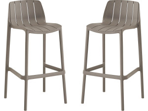 Set of 2 "Vaena" stacking garden high chairs - Taupe