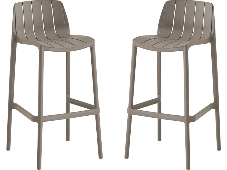 Set of 2 "Vaena" stacking garden high chairs - Taupe