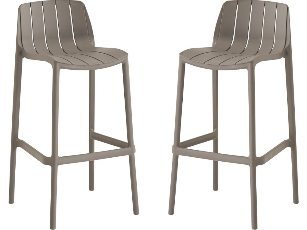Set of 2 "Vaena" stacking garden high chairs - Taupe