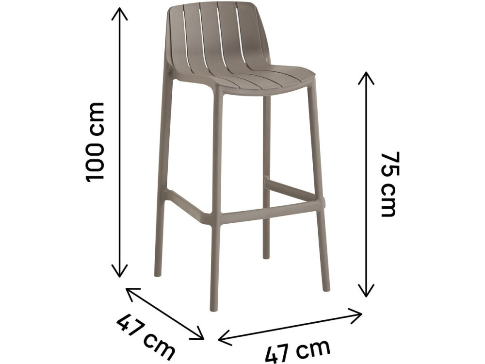 Set of 2 "Vaena" stacking garden high chairs - Taupe