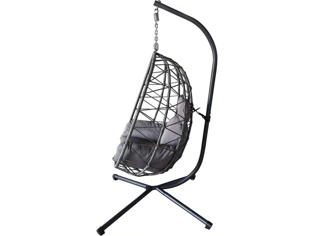 Cosi" rattan egg chair - 99 x 92 x 194 cm - Grey