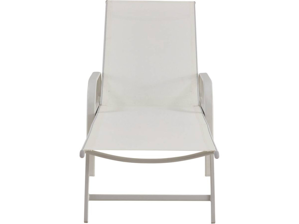 Set of 2 "Farniente" metal sun loungers - White