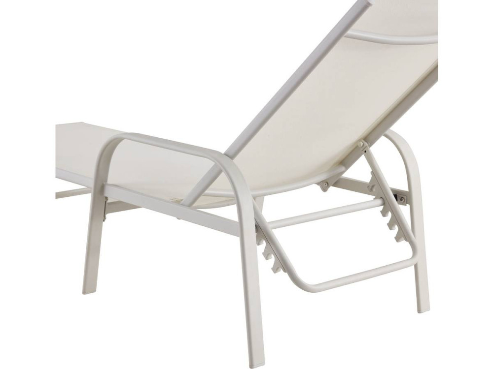 Set of 2 "Farniente" metal sun loungers - White