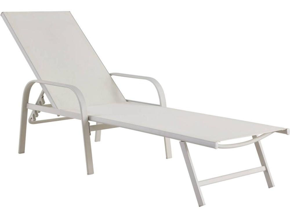 Set of 2 "Farniente" metal sun loungers - White