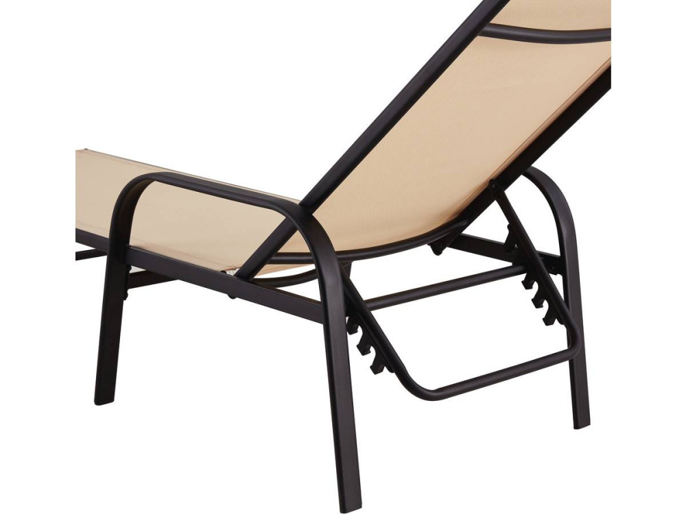 Set of 2 "Farniente" metal sun loungers - Beige