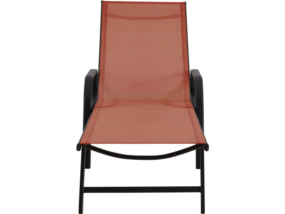 Set of 2 "Farniente" metal sunbeds with armrests - Terracotta