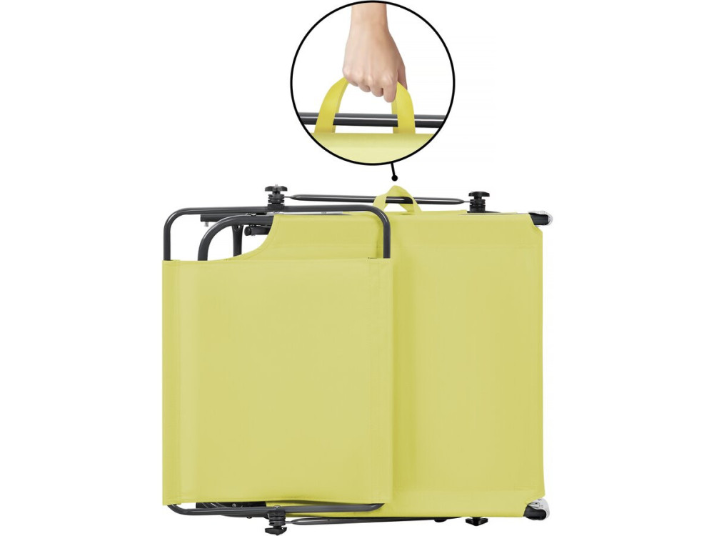 Lazy" folding sunlounger - With sunshade - Yellow