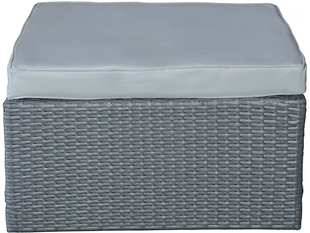 Diya" 3 seater low garden furniture set in woven resin - Light grey
