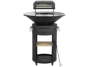 Barbecue plancha brazier with pizza oven "César premium"- Ø 81 cm - Black