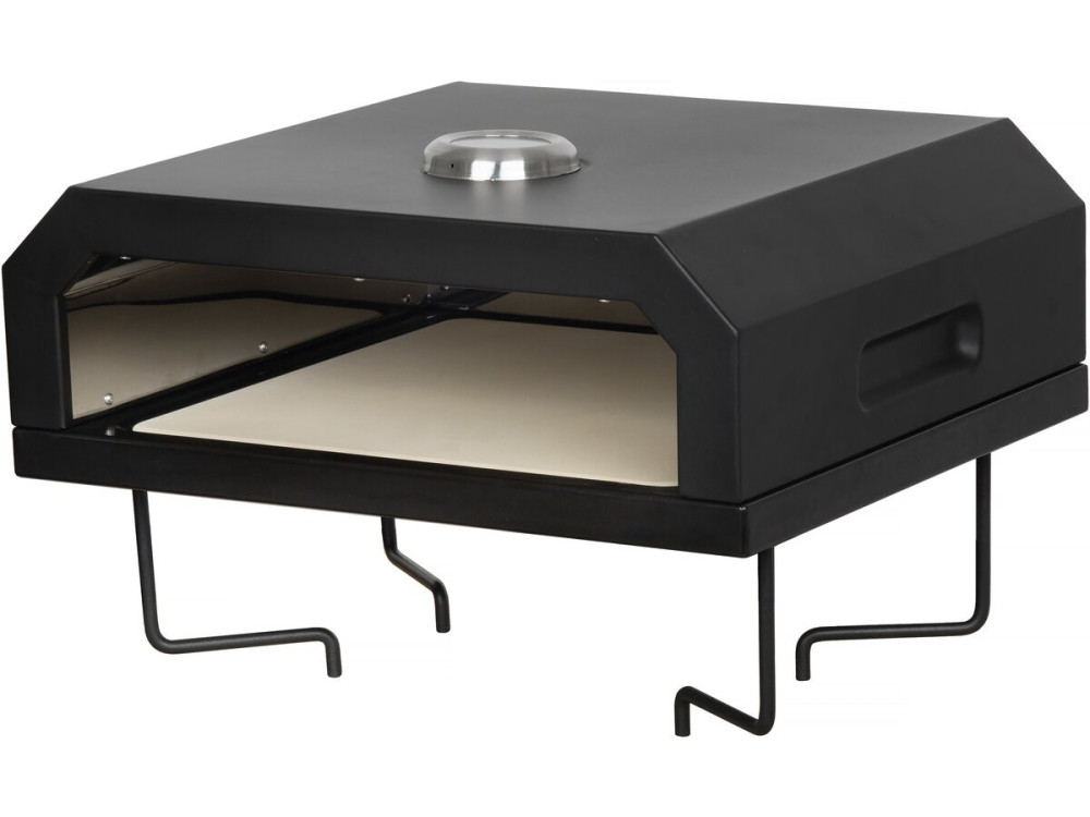 Barbecue plancha brazier with pizza oven "César premium"- Ø 81 cm - Black