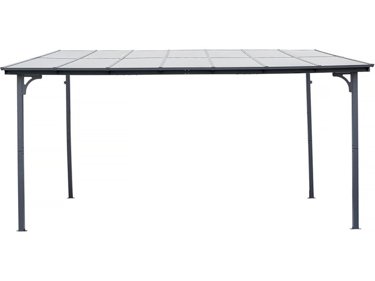 Marvin” lean-to pergola - 4 x 3 m - 423 x 298 x 243 cm - Dark grey