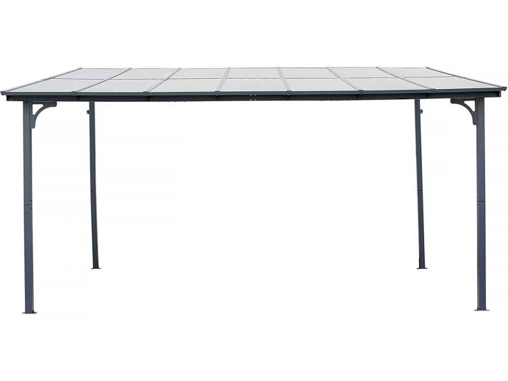 Marvin” lean-to pergola - 4 x 3 m - 423 x 298 x 243 cm - Dark grey