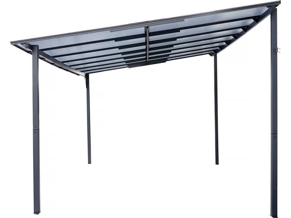 Marvin” lean-to pergola - 4 x 3 m - 423 x 298 x 243 cm - Dark grey