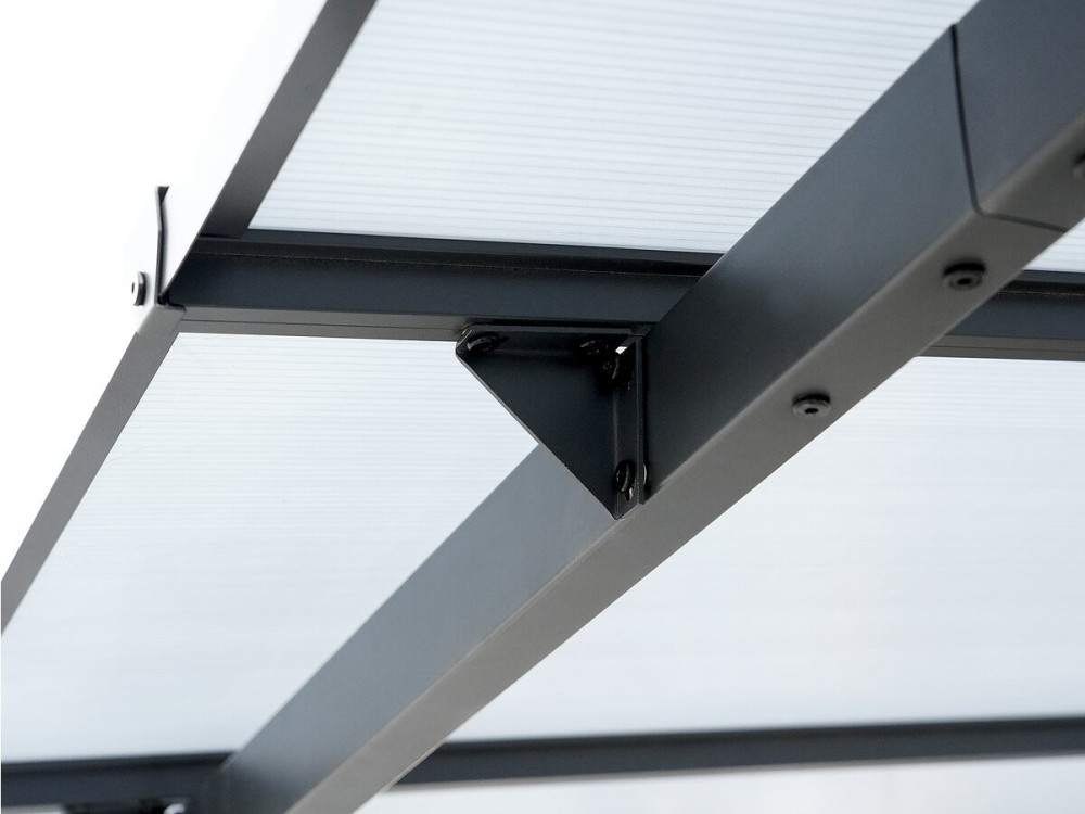 Marvin” lean-to pergola - 4 x 3 m - 423 x 298 x 243 cm - Dark grey