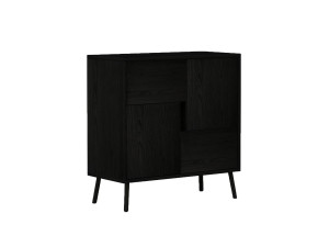 Darien" wooden multipurpose cabinet - 76.5 x 35 x 79.5 cm - Black wood