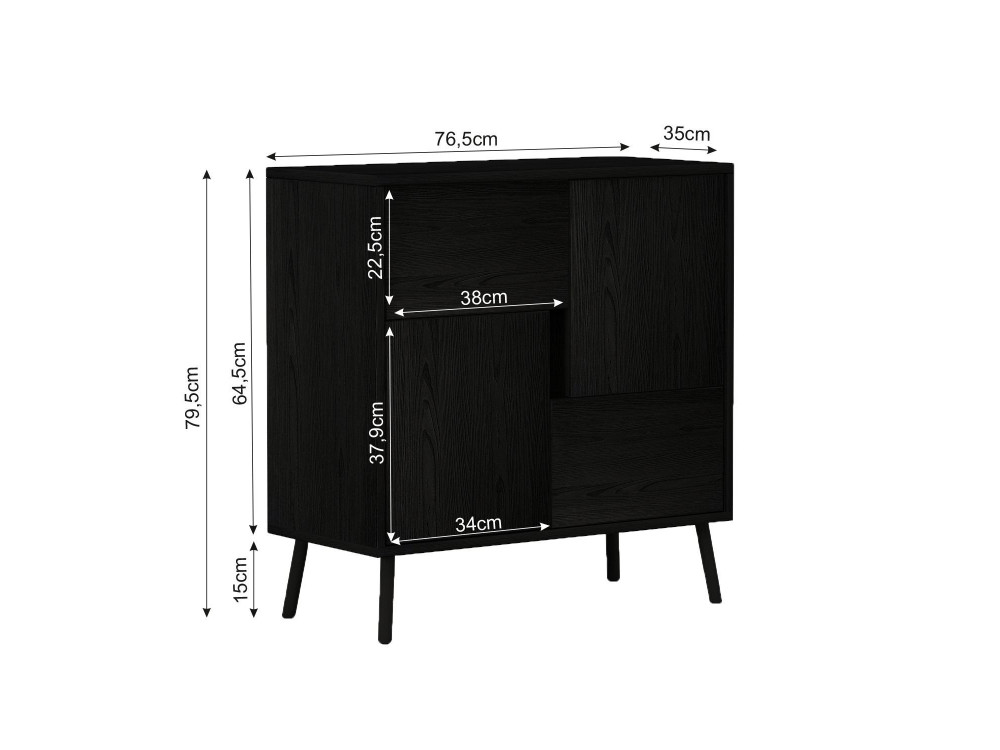 Parametre 1 Bois Noir Parametre 2 76.5 x 35 x 79.5 cm