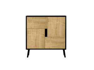 Darien" wooden multipurpose cabinet - 76.5 x 35 x 79.5 cm - Black wood
