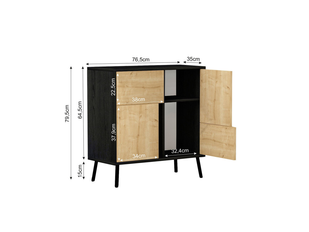Parametre 1 Bois Noir Parametre 2 76.5 x 35 x 79.5 cm
