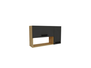 Akasya" wooden sideboard - 90 x 24 x 52 cm - Charcoal grey