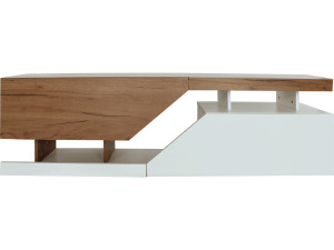 Ceelias TV cabinet - 160 x 35 x 46 cm - White/Dark Brown