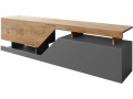 Ceelias TV cabinet - 160 x 35 x 46 cm - White/Dark Brown - Grey/Brown