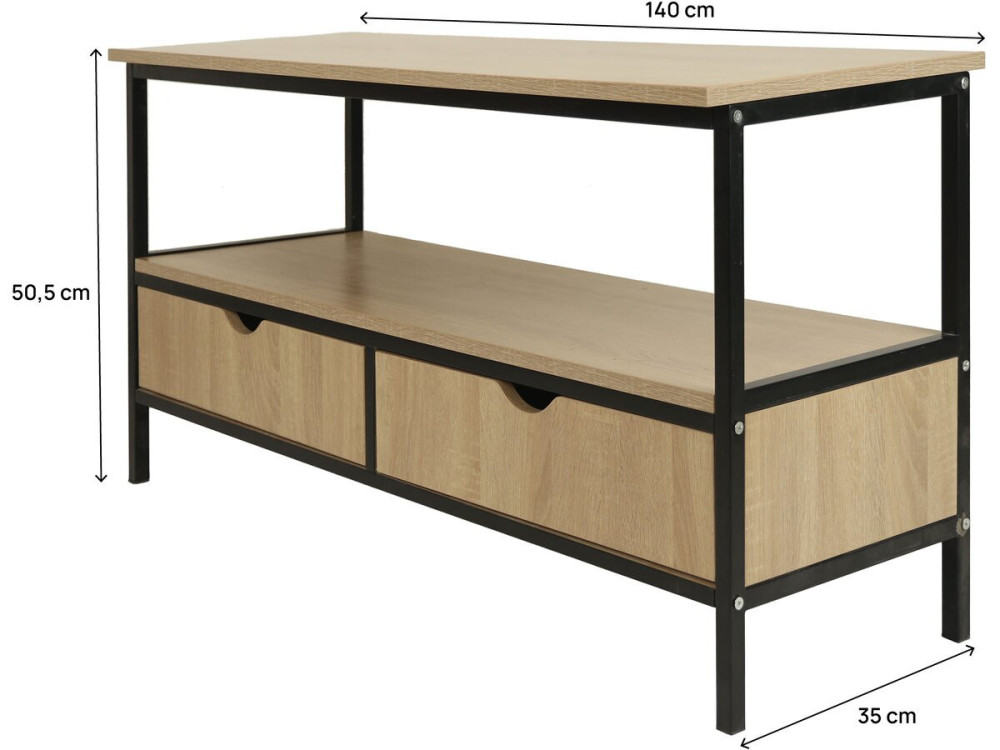 Detroit" industrial-style TV stand...