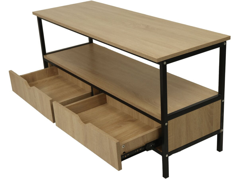 Detroit" industrial-style TV stand...