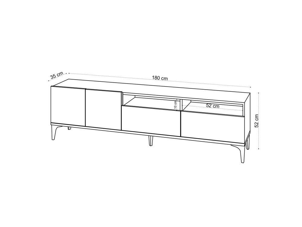 Ross" wooden TV stand - 180 x 35 x 52...