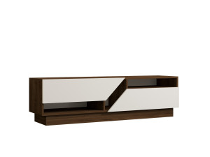Koza" wooden TV stand - 160 x 40 x 45 cm - WalnutWhite