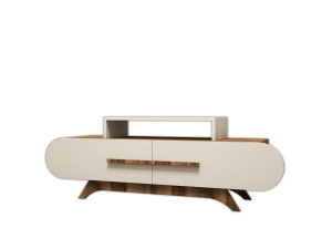 Rose" wooden TV stand - 145 x 36 x 49 cm - Walnut cream