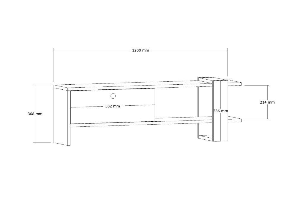 Ova" wooden TV stand - 120 x 25 x 36...
