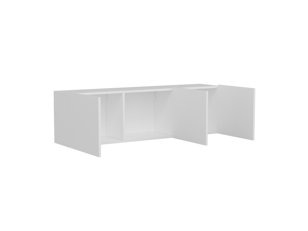 White" wooden TV stand - 150 x 31 x...