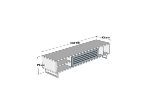 Eray" wooden TV stand - 160 x 40 x 35 cm - Walnut, Anthracite