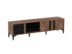 Mengu" wooden TV stand - 180 x 40 x 50 cm - Atlantic, Anthracite