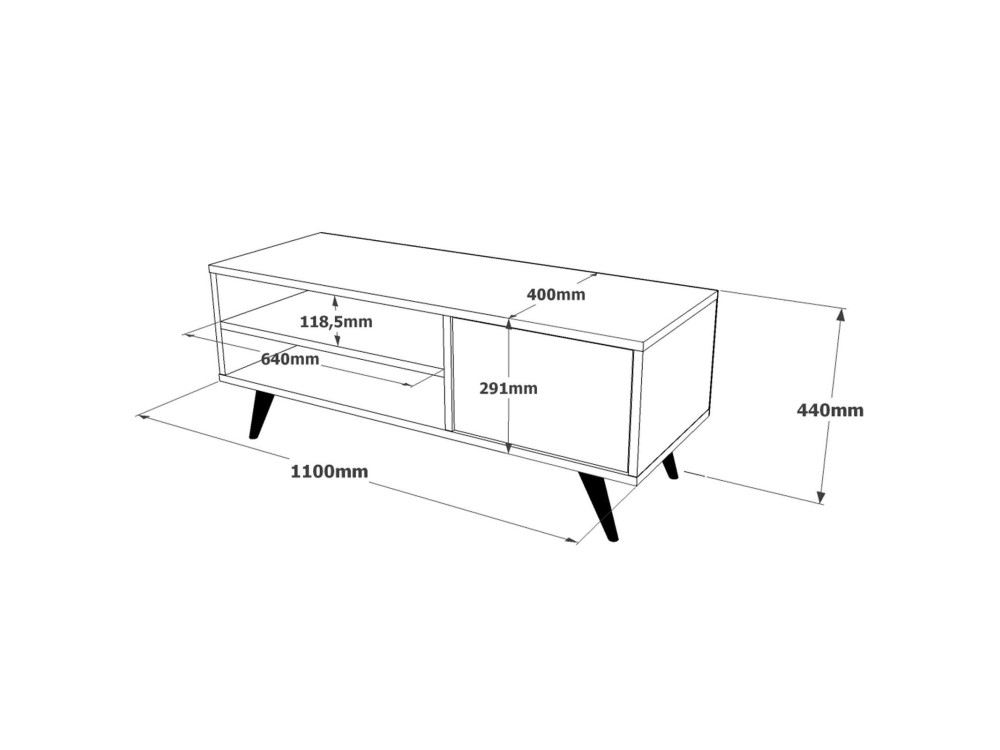 Imo" wooden TV stand - 110 x 40 x 44...