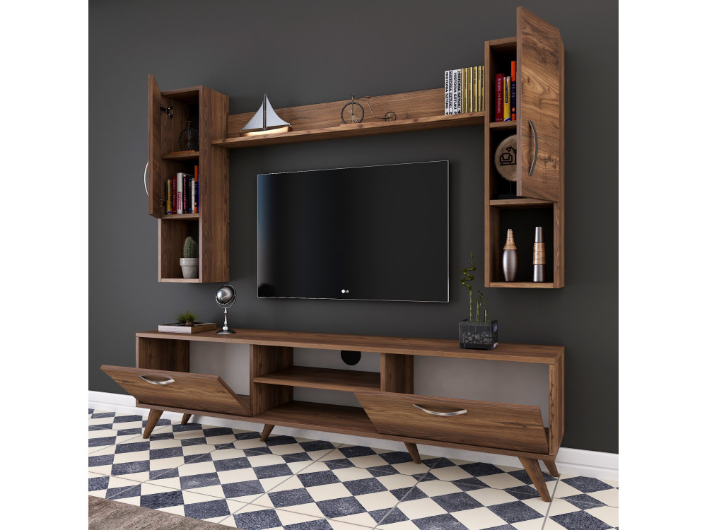 Mezalun" wooden TV stand - 180 x 35 x...