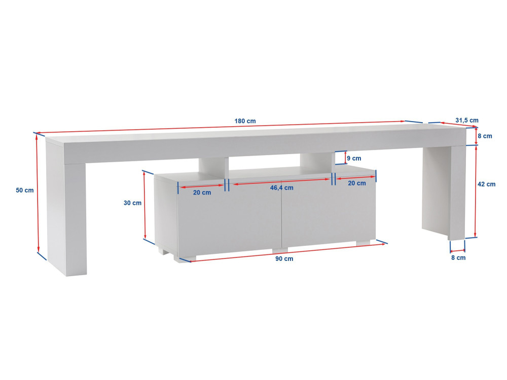 Enclave" wooden TV stand - 180 x 31 x...