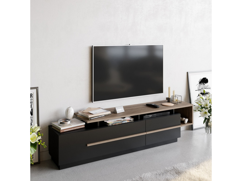 Basak" wooden TV stand - 180 x 40 x...