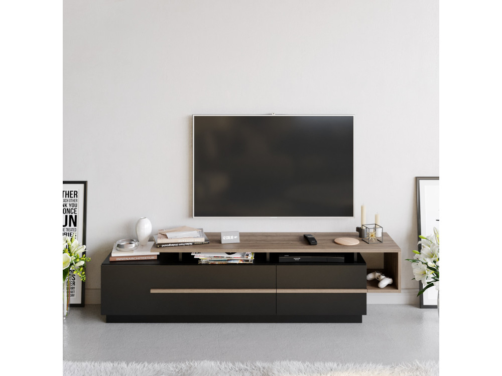 Basak" wooden TV stand - 180 x 40 x...