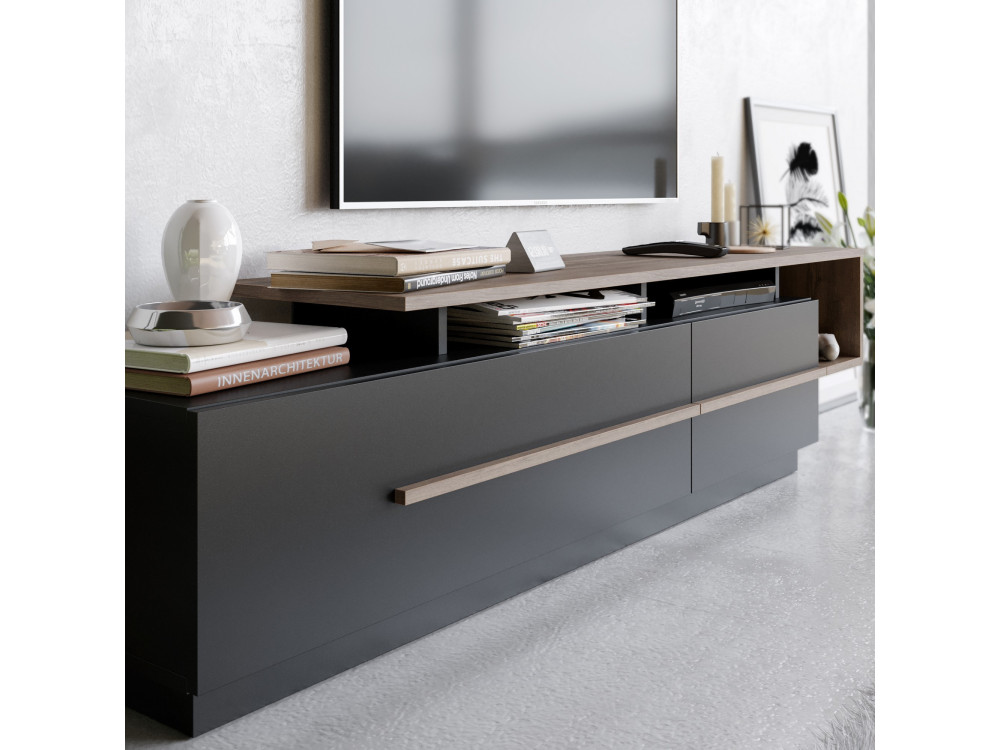 Basak" wooden TV stand - 180 x 40 x...