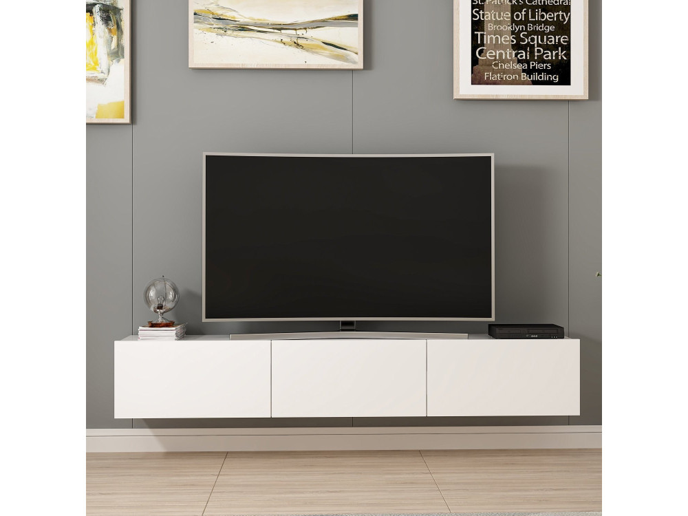 Rigel" wooden wall-hung TV stand -...
