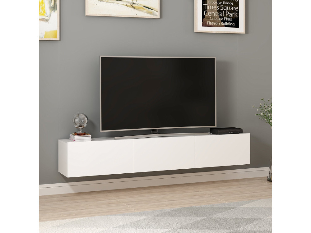 Rigel" wooden wall-hung TV stand -...