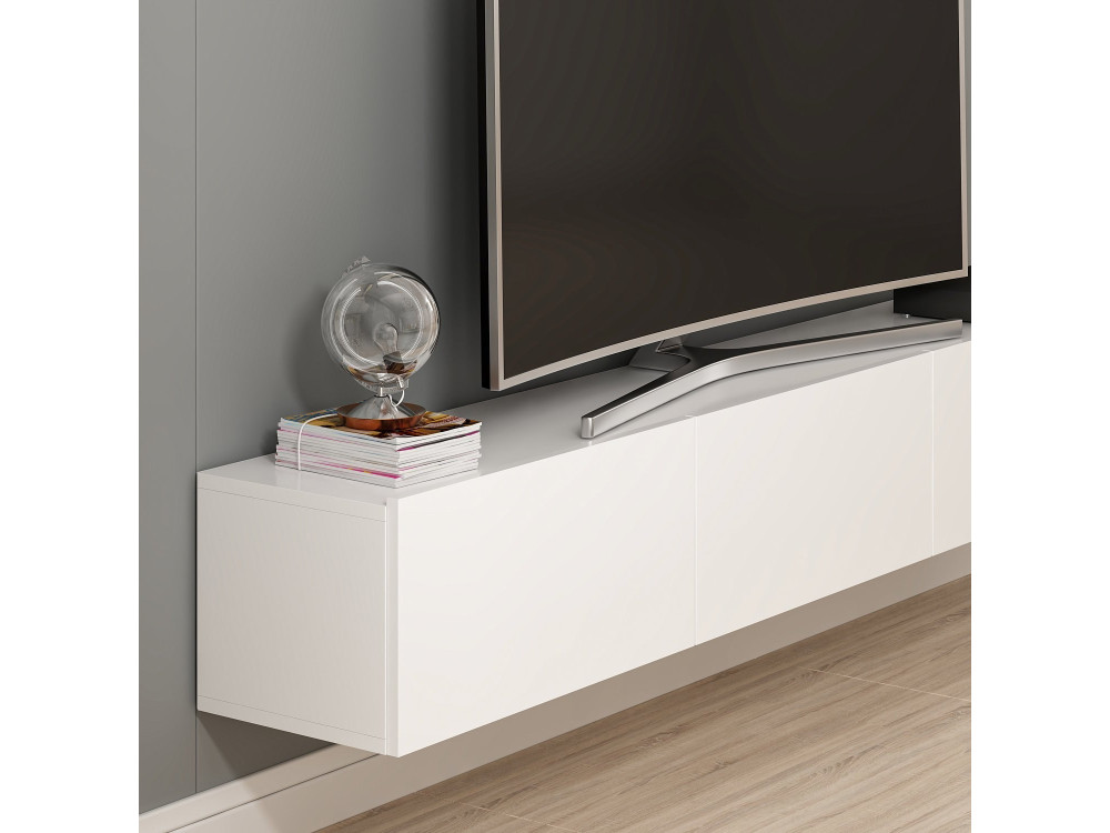 Rigel" wooden wall-hung TV stand -...