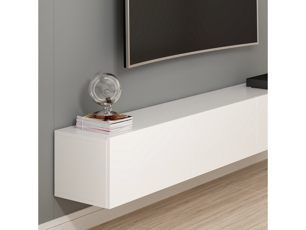 Rigel" wooden wall-hung TV stand -...