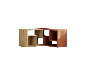 Glis" modular wooden TV stand - 145 x 35 x 44 cm - Terracotta