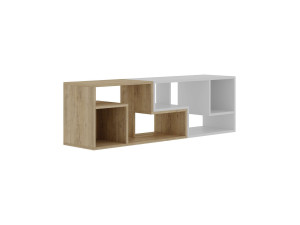 Glis" modular wooden TV stand - 145 x 35 x 44 cm - White