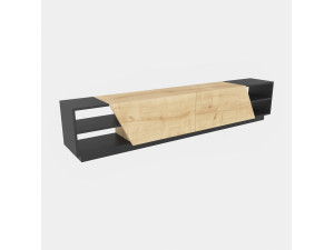 Rhodes" wooden TV stand - 240 x 37 x 47 cm - Beige