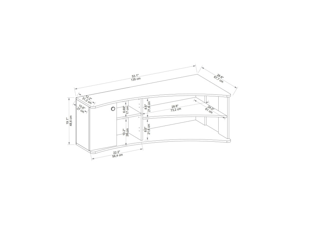 Termera" wooden corner TV unit - 135...