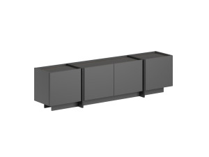 Lowen" wooden TV stand - 180 x 35 x 46 cm - Anthracite / Black