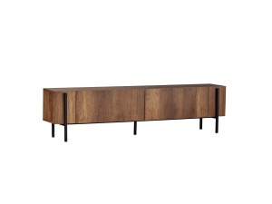 Nexus" wooden TV stand - 180 x 30 x 45 cm - Walnut Baroque / Black